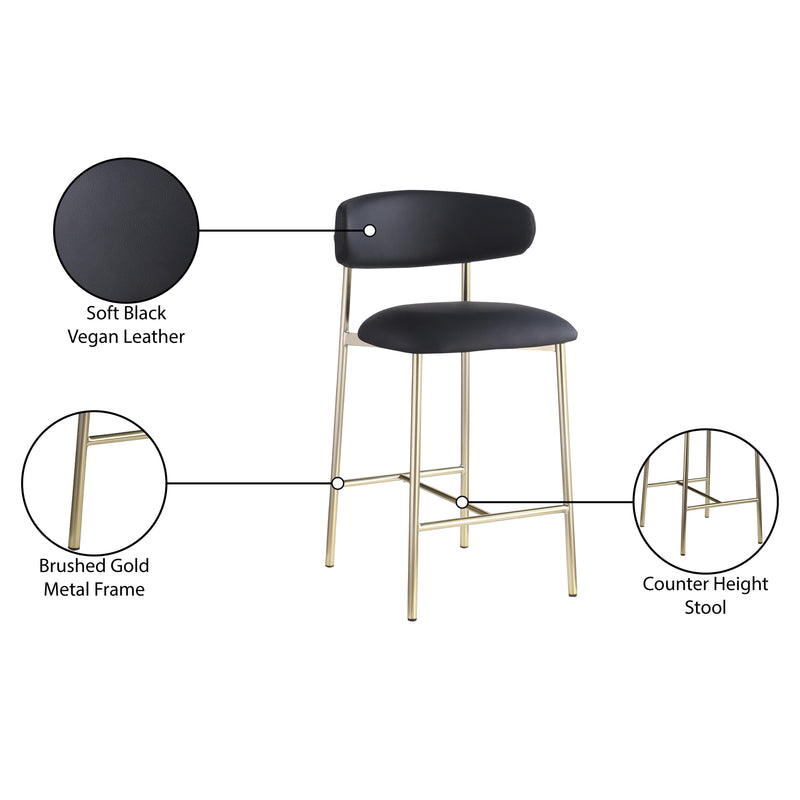 Meridian Lupita Black Vegan Leather Counter Stool IMAGE 9