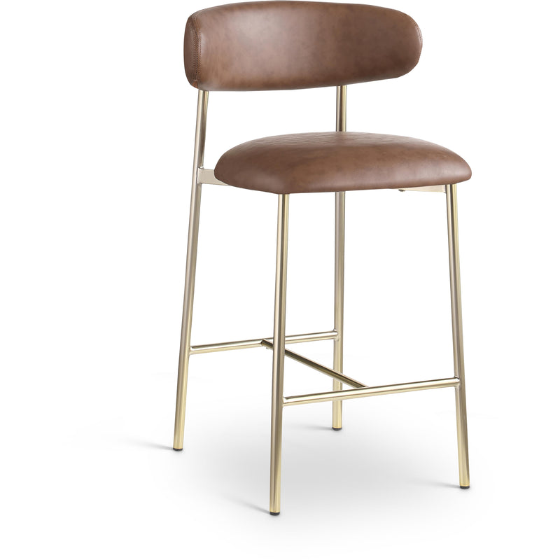 Meridian Lupita Brown Vegan Leather Counter Stool IMAGE 1