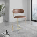 Meridian Lupita Brown Vegan Leather Counter Stool IMAGE 2