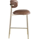 Meridian Lupita Brown Vegan Leather Counter Stool IMAGE 4