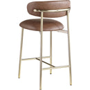 Meridian Lupita Brown Vegan Leather Counter Stool IMAGE 6