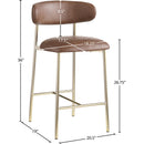 Meridian Lupita Brown Vegan Leather Counter Stool IMAGE 8