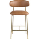 Meridian Lupita Cognac Vegan Leather Counter Stool IMAGE 3