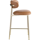 Meridian Lupita Cognac Vegan Leather Counter Stool IMAGE 4
