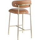 Meridian Lupita Cognac Vegan Leather Counter Stool IMAGE 6