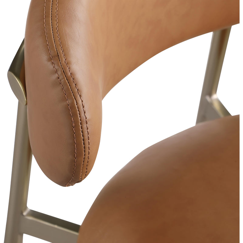 Meridian Lupita Cognac Vegan Leather Counter Stool IMAGE 7