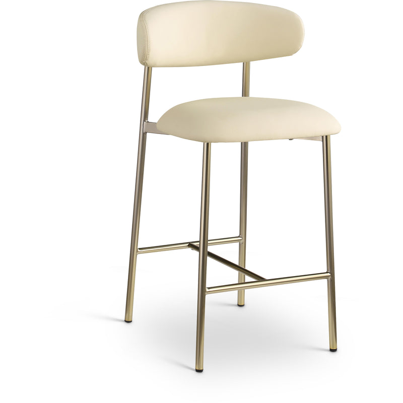 Meridian Lupita Cream Vegan Leather Counter Stool IMAGE 1