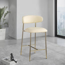 Meridian Lupita Cream Vegan Leather Counter Stool IMAGE 2