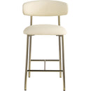 Meridian Lupita Cream Vegan Leather Counter Stool IMAGE 3