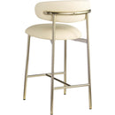 Meridian Lupita Cream Vegan Leather Counter Stool IMAGE 6