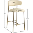 Meridian Lupita Cream Vegan Leather Counter Stool IMAGE 8