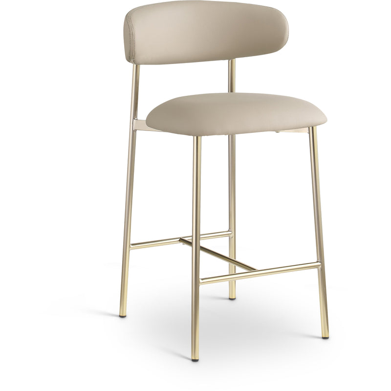 Meridian Lupita Taupe Vegan Leather Counter Stool IMAGE 1