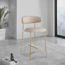 Meridian Lupita Taupe Vegan Leather Counter Stool IMAGE 2