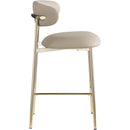 Meridian Lupita Taupe Vegan Leather Counter Stool IMAGE 4