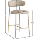 Meridian Lupita Taupe Vegan Leather Counter Stool IMAGE 8