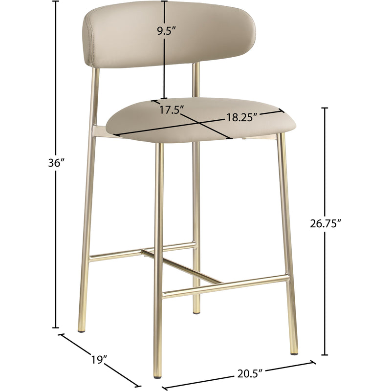 Meridian Lupita Taupe Vegan Leather Counter Stool IMAGE 8