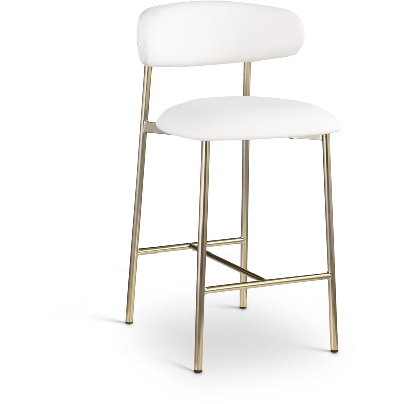 Meridian Lupita White Vegan Leather Counter Stool IMAGE 1