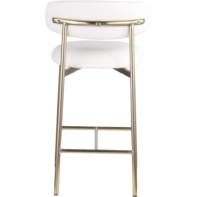 Meridian Lupita White Vegan Leather Counter Stool IMAGE 5