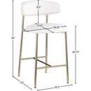 Meridian Lupita White Vegan Leather Counter Stool IMAGE 8