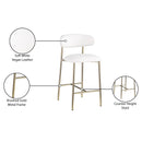 Meridian Lupita White Vegan Leather Counter Stool IMAGE 9
