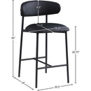 Meridian Lupita Black Vegan Leather Counter Stool IMAGE 8