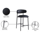 Meridian Lupita Black Vegan Leather Counter Stool IMAGE 9