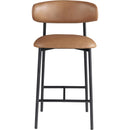 Meridian Lupita Cognac Vegan Leather Counter Stool IMAGE 3