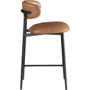 Meridian Lupita Cognac Vegan Leather Counter Stool IMAGE 4