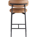 Meridian Lupita Cognac Vegan Leather Counter Stool IMAGE 5