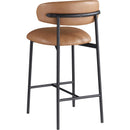 Meridian Lupita Cognac Vegan Leather Counter Stool IMAGE 6