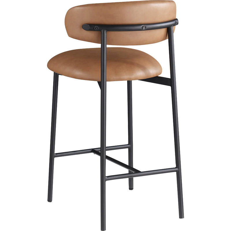 Meridian Lupita Cognac Vegan Leather Counter Stool IMAGE 6