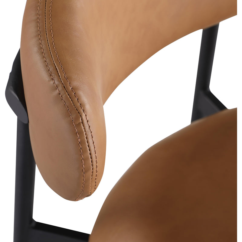 Meridian Lupita Cognac Vegan Leather Counter Stool IMAGE 7