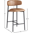 Meridian Lupita Cognac Vegan Leather Counter Stool IMAGE 8