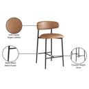 Meridian Lupita Cognac Vegan Leather Counter Stool IMAGE 9
