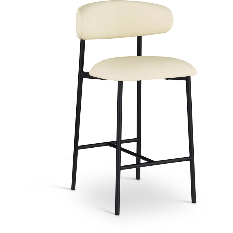 Meridian Lupita Cream Vegan Leather Counter Stool IMAGE 1