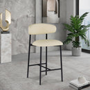 Meridian Lupita Cream Vegan Leather Counter Stool IMAGE 2