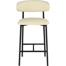 Meridian Lupita Cream Vegan Leather Counter Stool IMAGE 3