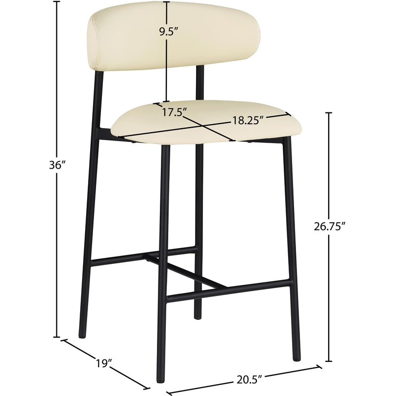 Meridian Lupita Cream Vegan Leather Counter Stool IMAGE 8