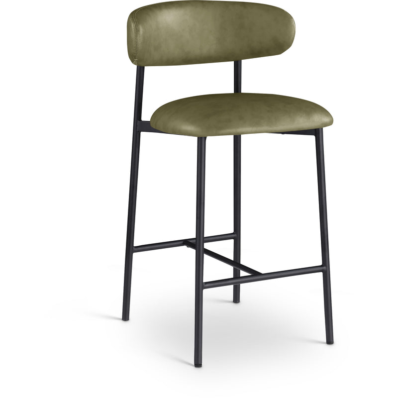 Meridian Lupita Olive Vegan Leather Counter Stool IMAGE 1