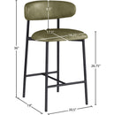 Meridian Lupita Olive Vegan Leather Counter Stool IMAGE 8