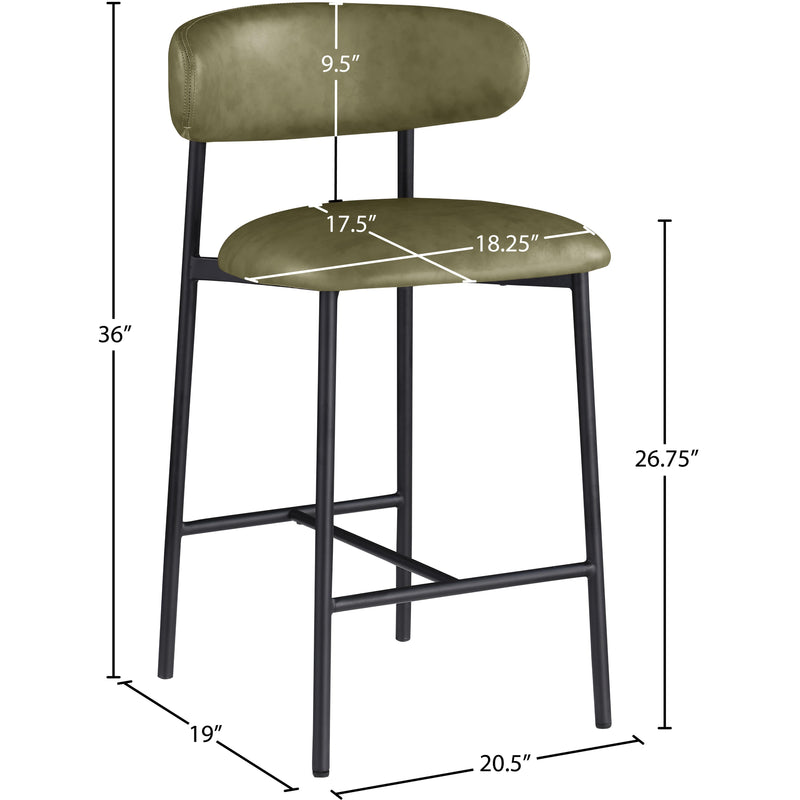 Meridian Lupita Olive Vegan Leather Counter Stool IMAGE 8