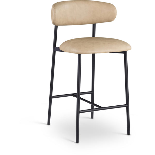 Meridian Lupita Tan Vegan Leather Counter Stool IMAGE 1