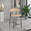 Meridian Lupita Tan Vegan Leather Counter Stool IMAGE 2