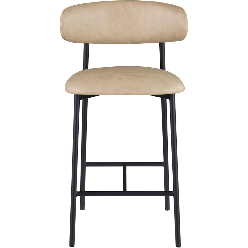 Meridian Lupita Tan Vegan Leather Counter Stool IMAGE 3
