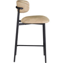 Meridian Lupita Tan Vegan Leather Counter Stool IMAGE 4