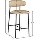 Meridian Lupita Tan Vegan Leather Counter Stool IMAGE 8