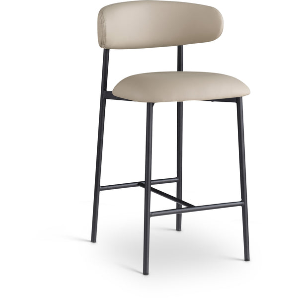 Meridian Lupita Taupe Vegan Leather Counter Stool IMAGE 1