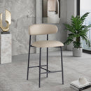 Meridian Lupita Taupe Vegan Leather Counter Stool IMAGE 2
