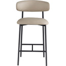 Meridian Lupita Taupe Vegan Leather Counter Stool IMAGE 3