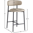 Meridian Lupita Taupe Vegan Leather Counter Stool IMAGE 8